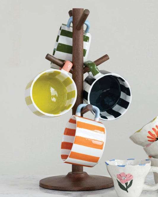GREEN STRIPE STONEWARE - 14oz MUG