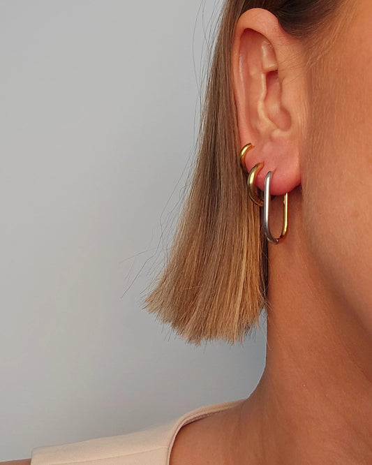 BENNIE SILVER HOOP - EARRINGS