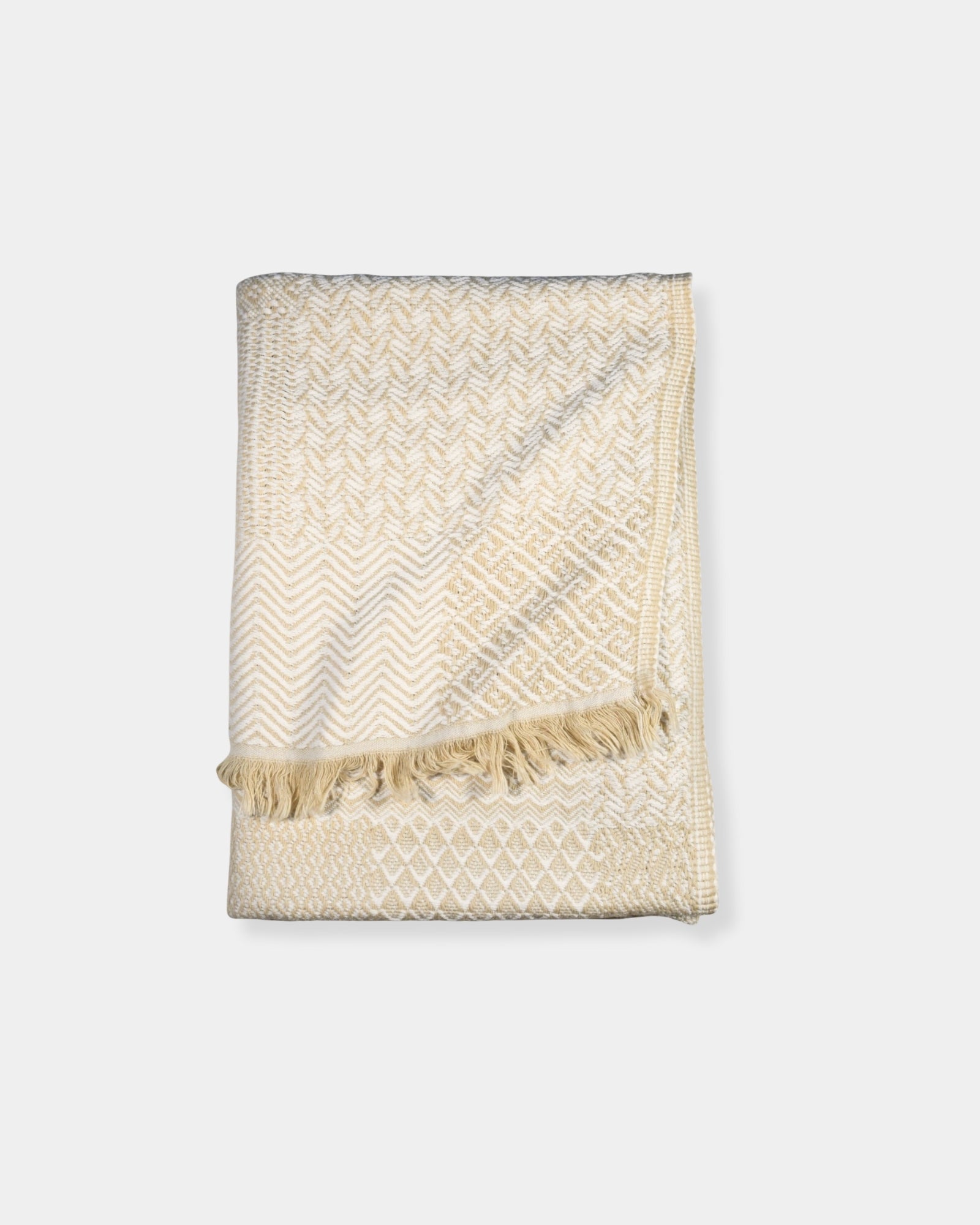 MEDLEY THROW - WHITE & BEIGE