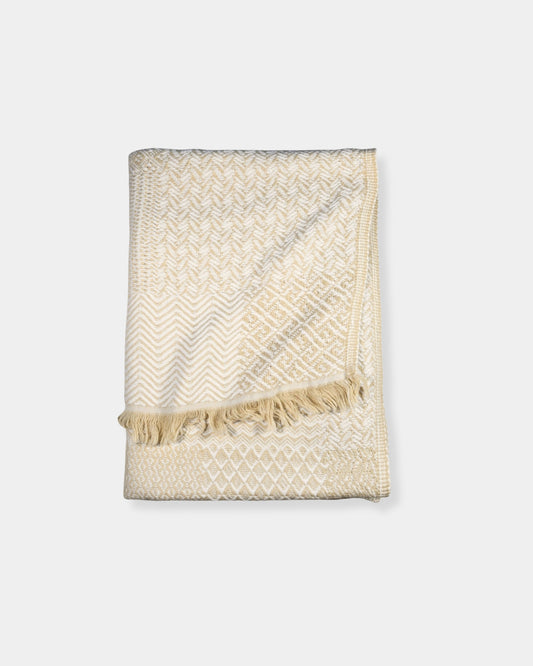 MEDLEY THROW - WHITE & BEIGE