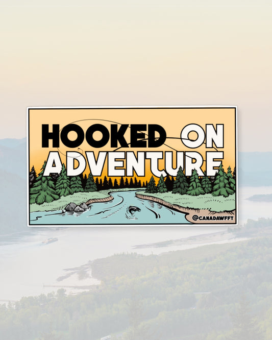 HOOKED ON ADVENTURE - RECTANGLE STICKER