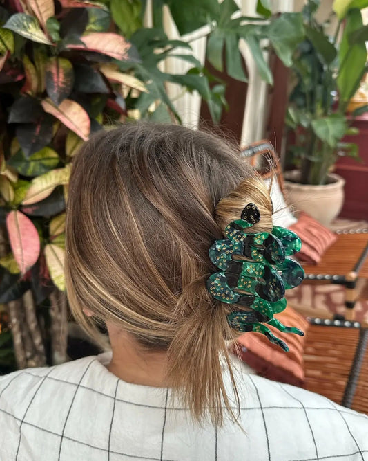 GREEN SNAKE - CLAW HAIR CLIP