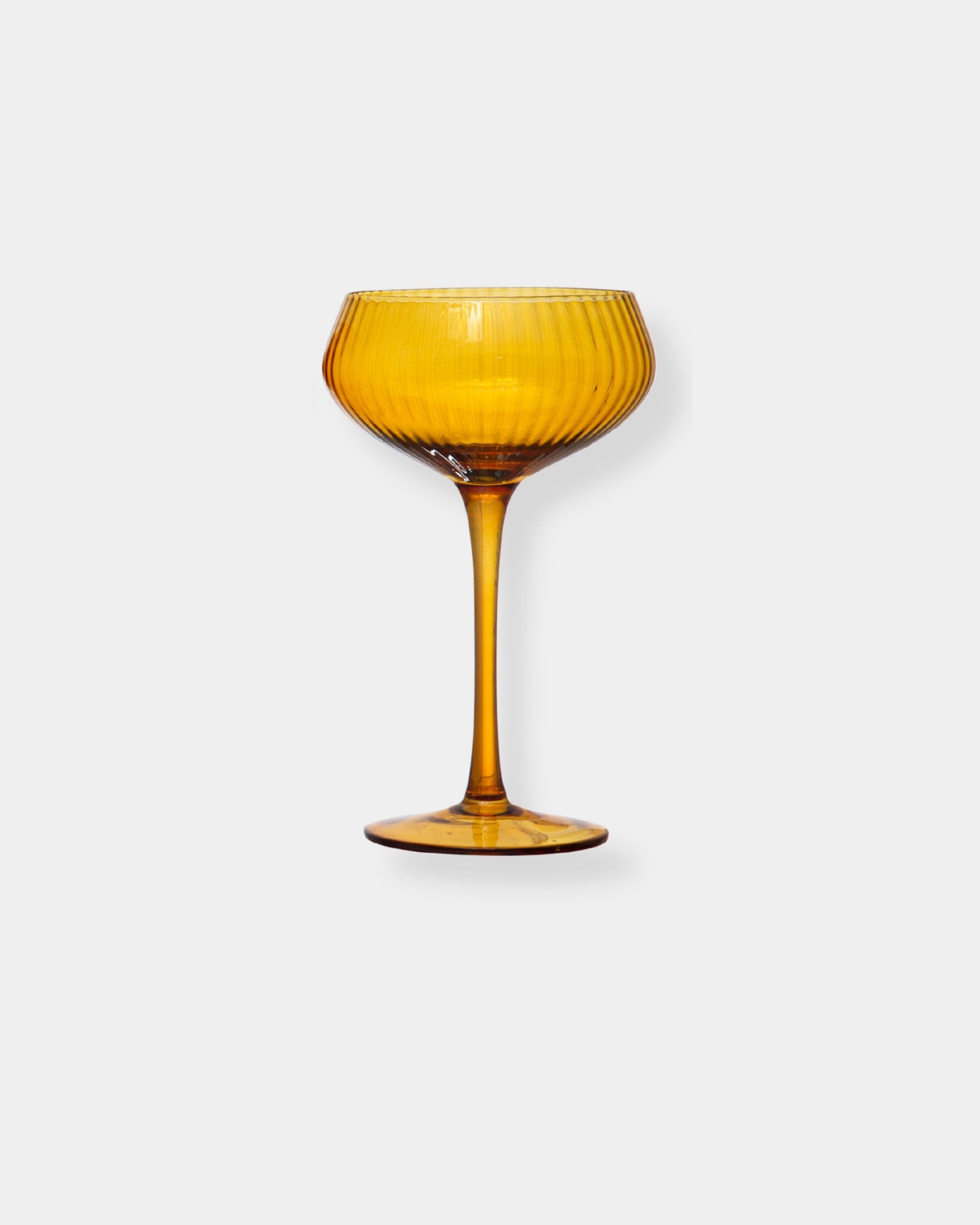 YELLOW STEMMED FLUTED COUPE GLASS