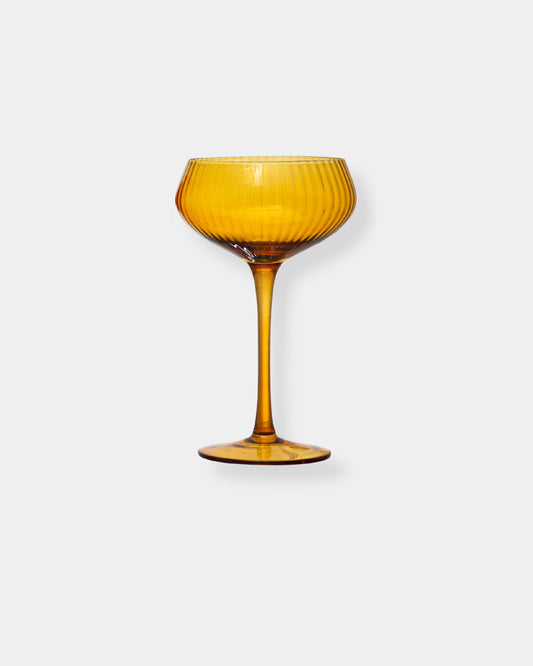 YELLOW STEMMED FLUTED COUPE GLASS