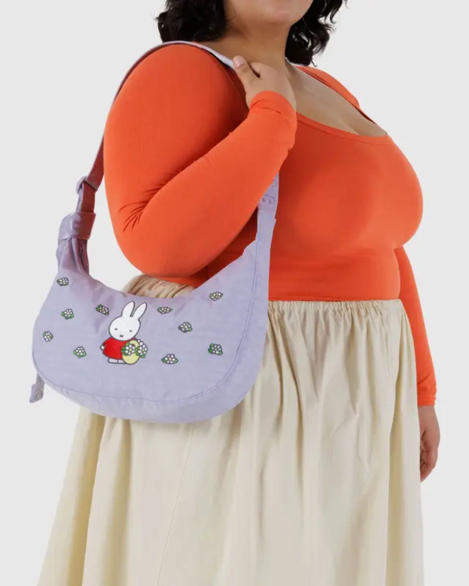 MEDIUM NYLON CRESCENT BAG - EMBRIODERED MIFFY