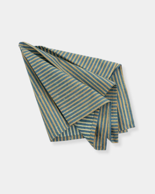 STRIPE BLOCK PRINT NAPKIN - SKY