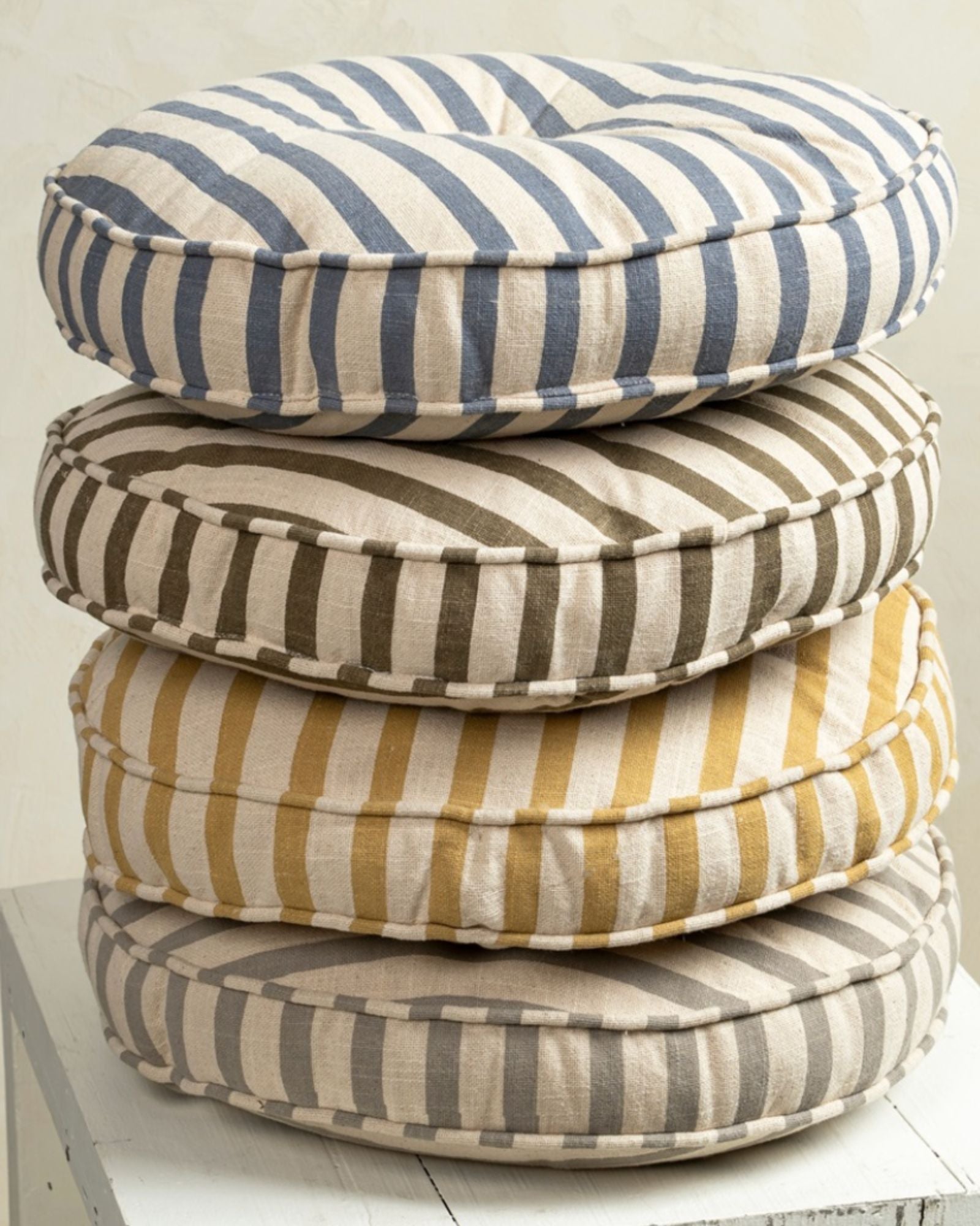 AWNING STRIPE CHAIR CUSHION - STONE