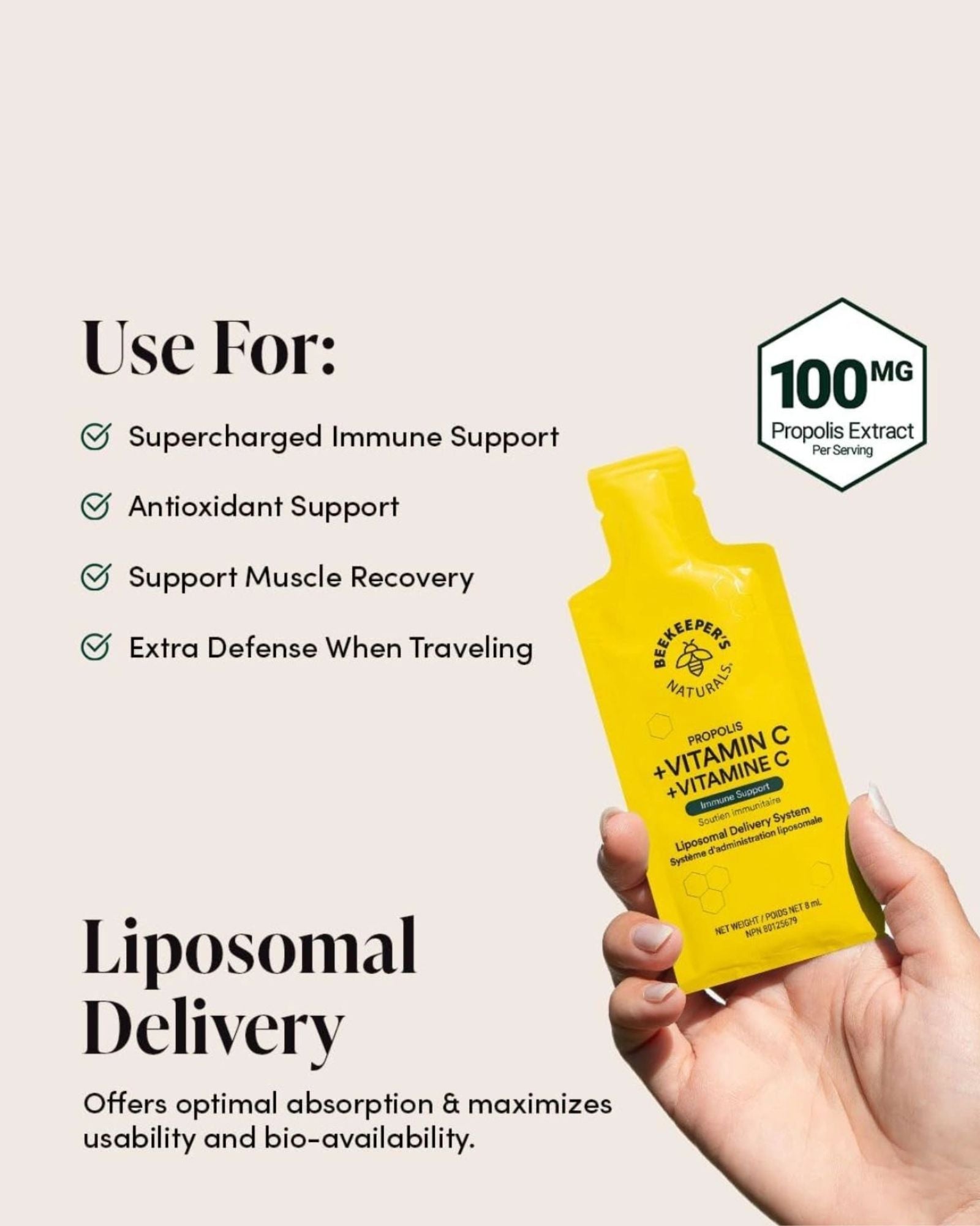 PROPOLIS & VITAMIN C LIPOSOMAL - SINGLE PACK
