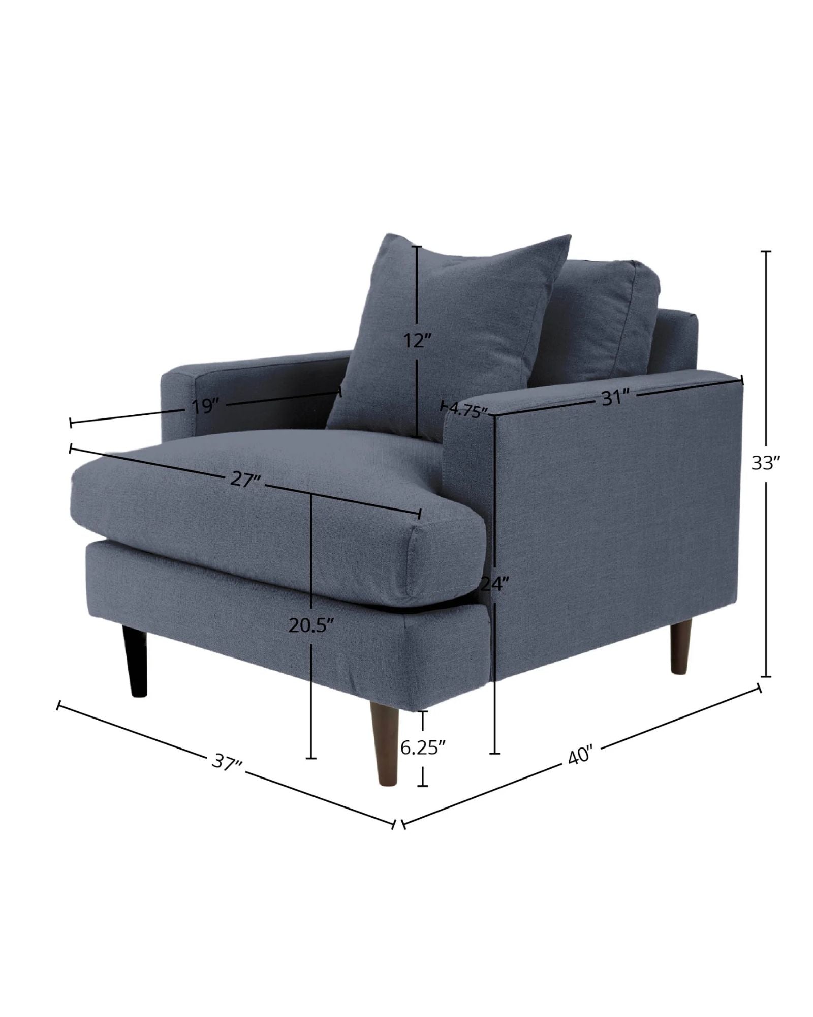 MARTHA CLUB CHAIR - BEACH INDIGO