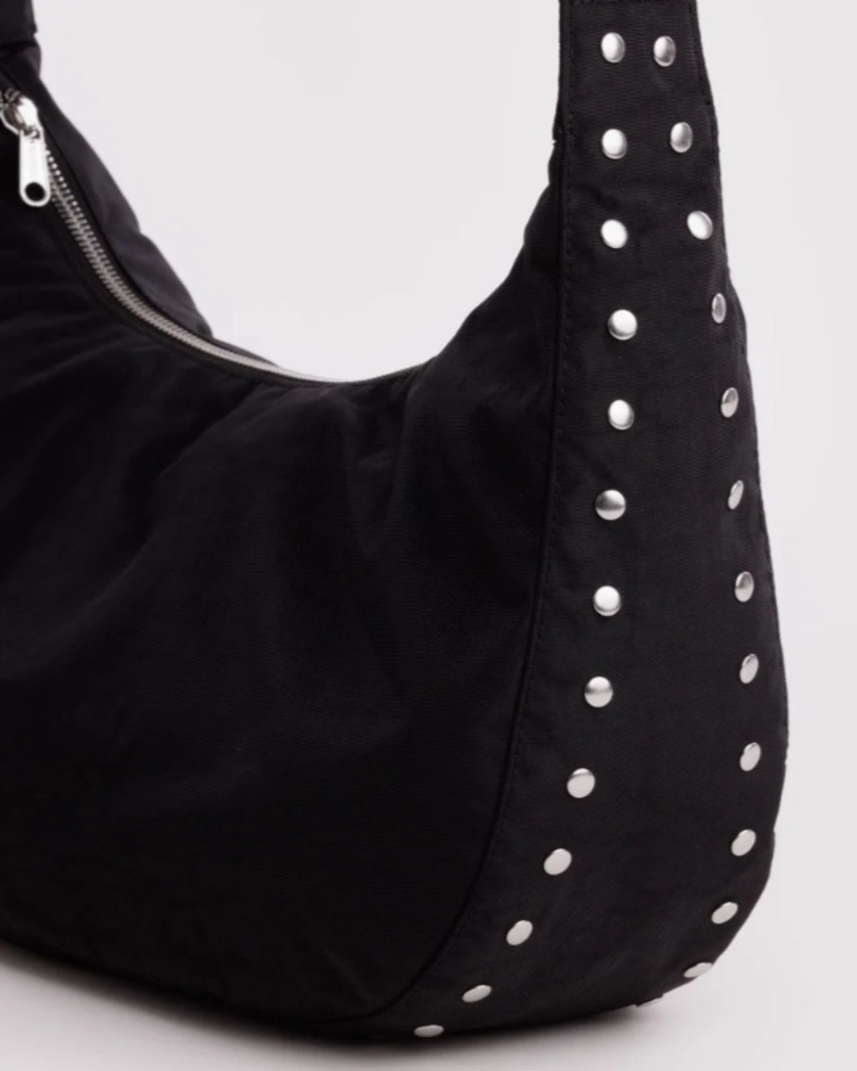 MEDIUM NYLON CRESCENT BAG - STUDS