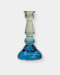 BLUE GLASS TAPER HOLDER