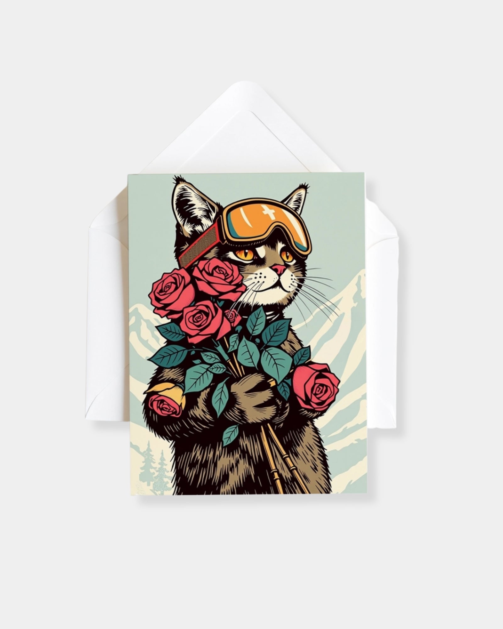 CAT SKIER - CARD