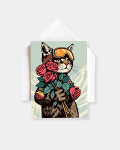 CAT SKIER - CARD