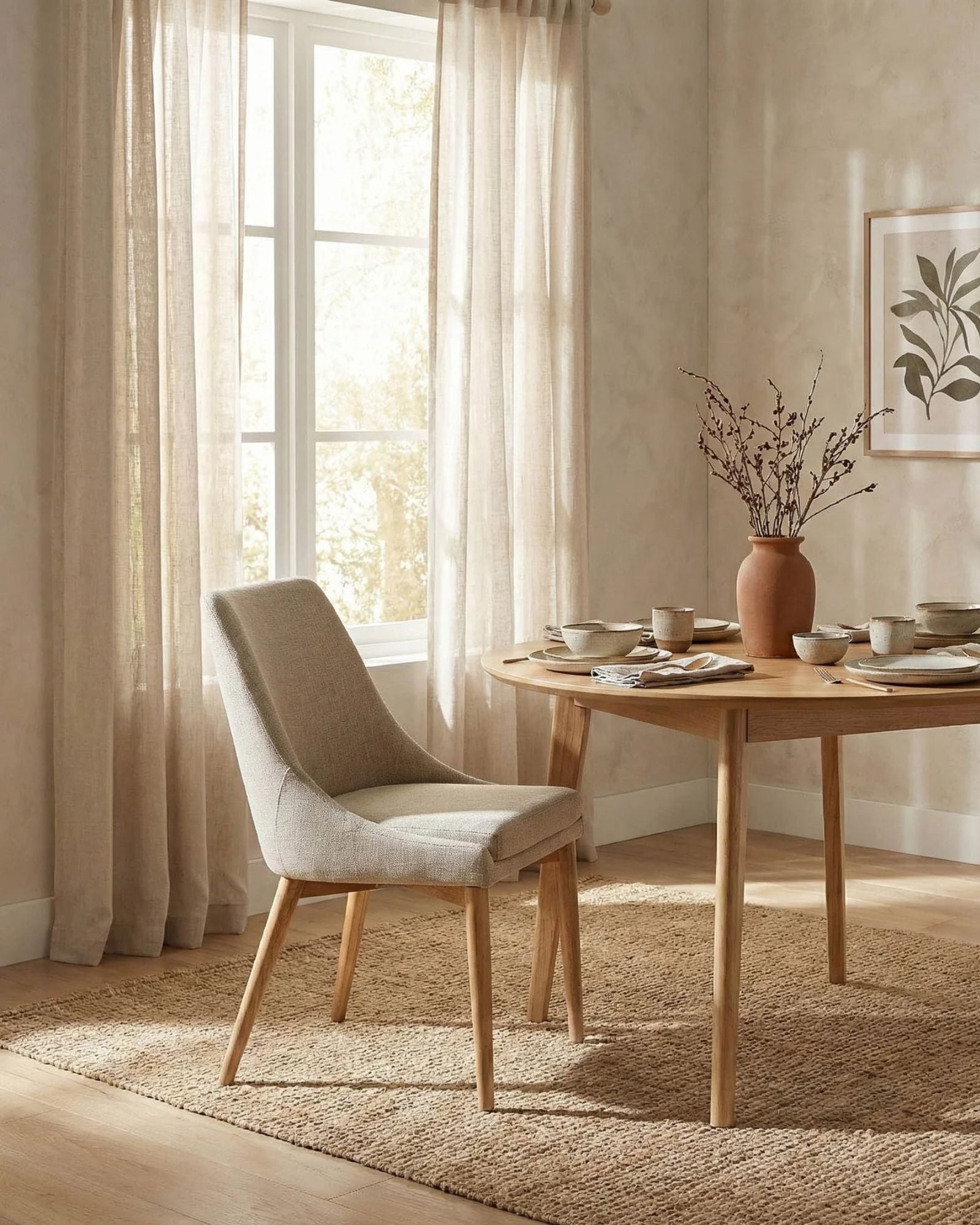 FRITZ SIDE CHAIR TAUPE NATURAL - SET OF 2