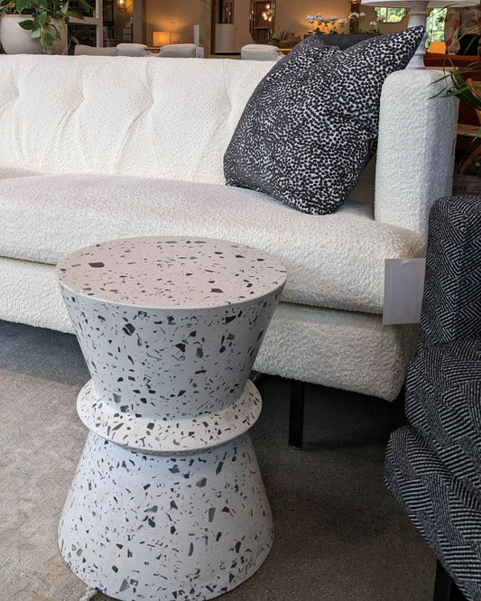 CONCRETE HOURGLASS SIDE TABLE - TERRAZZO