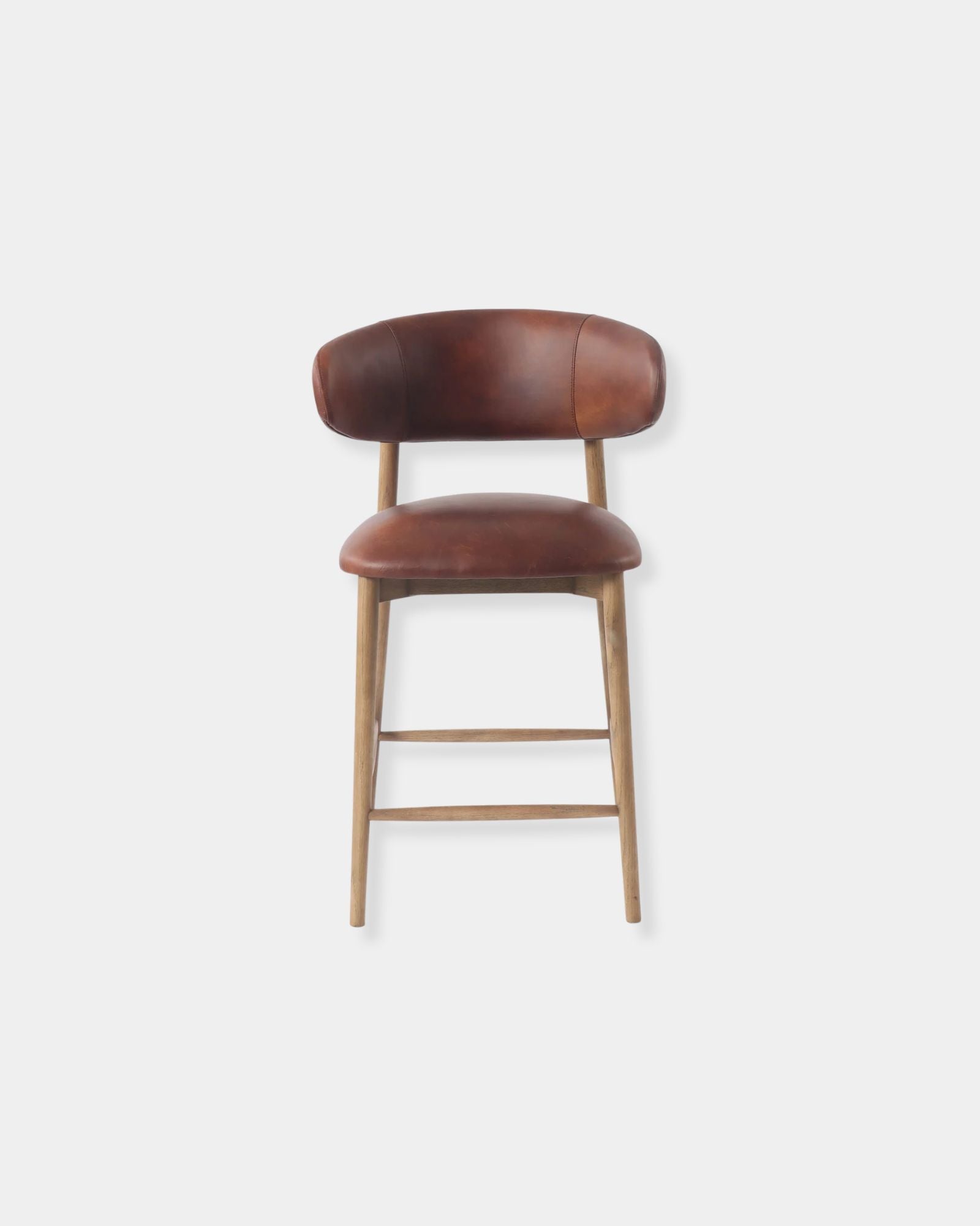 MILO LEATHER COUNTER STOOL - TOBACCO
