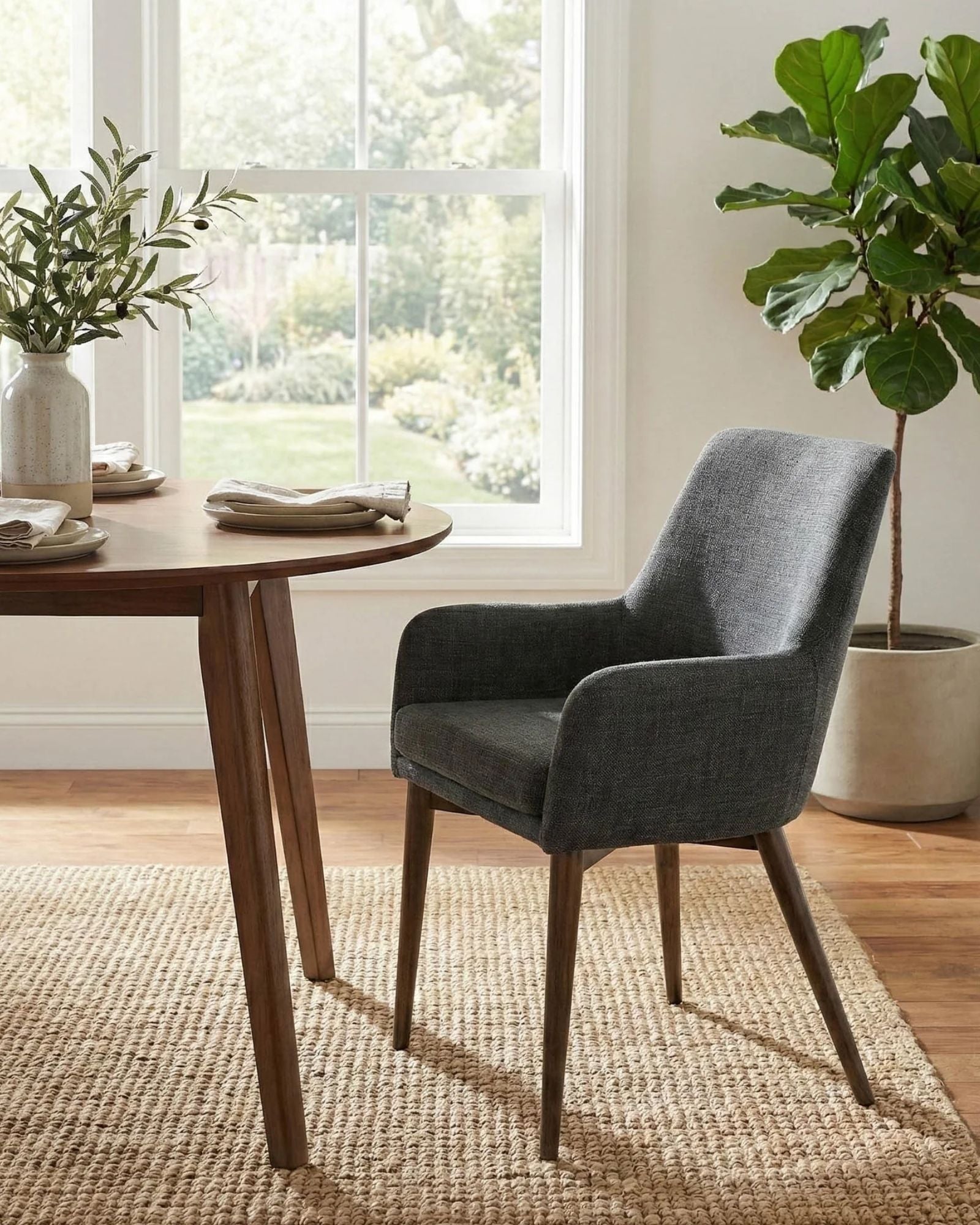 FRITZ ARM CHAIR SLATE - SET OF 2