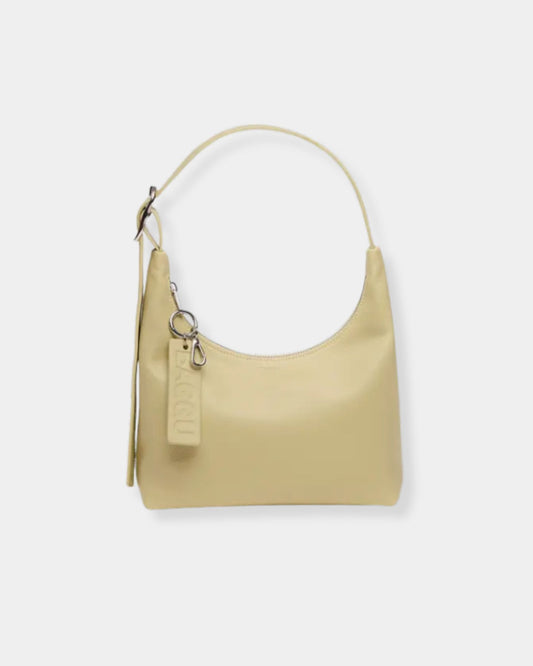 MINI RECYCLED LEATHER SHOULDER BAG - STRAW