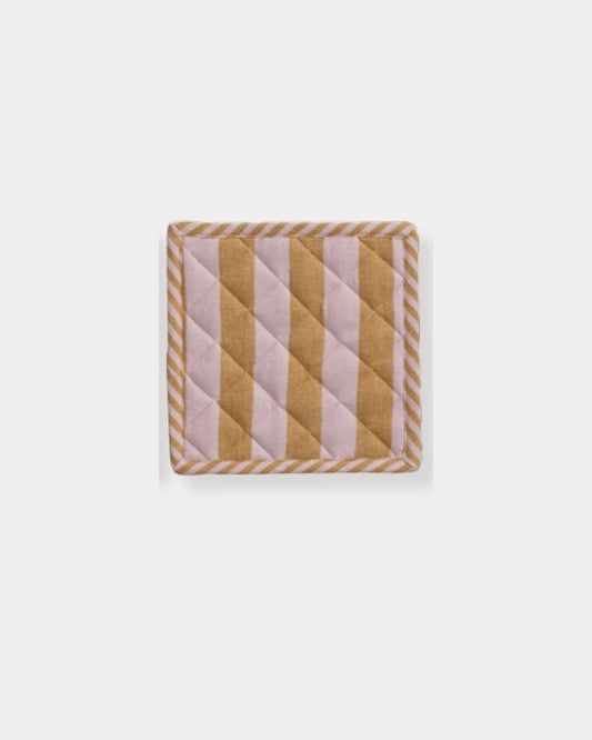 COTTON POT HOLDER - YELLOW STRIPED