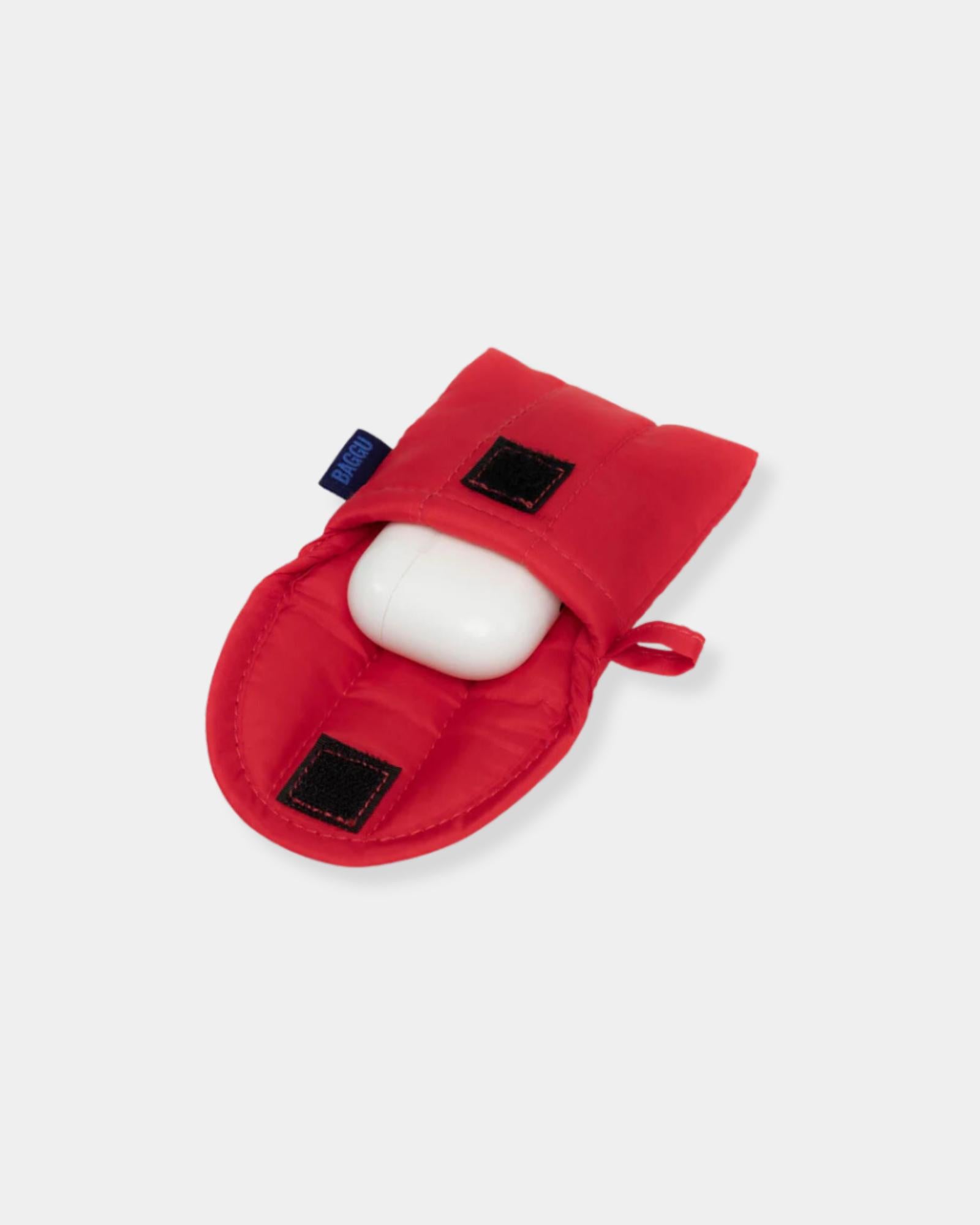 PUFFY EARBUDS CASE - CANDY APPLE RED