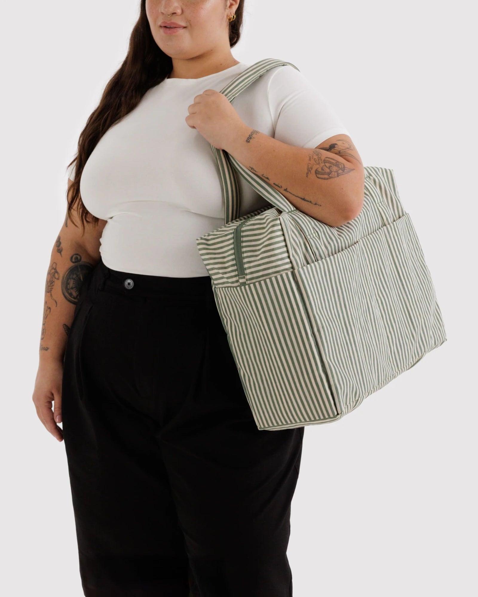 CLOUD CARRY ON BAG - SAGE STRIPE