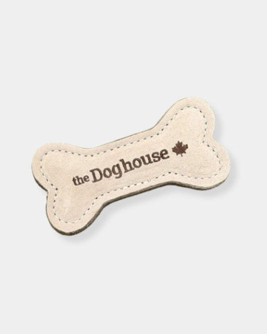 LEATHER & WOOL BONE - DOG TOY