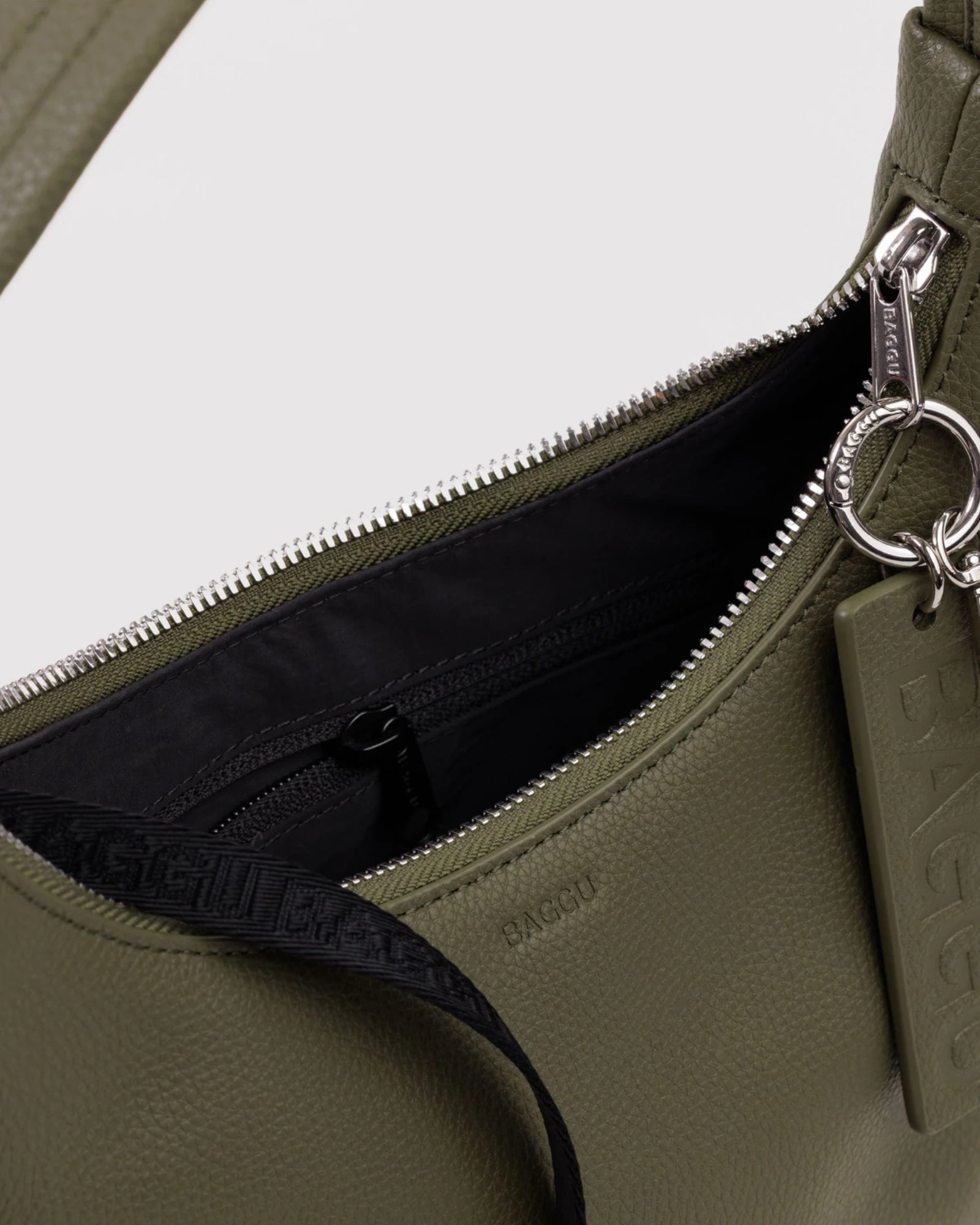 MINI RECYCLED LEATHER SHOULDER BAG - LODEN