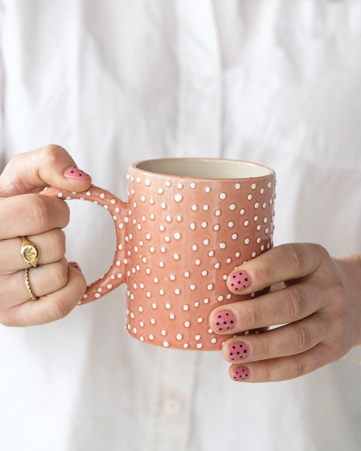 HAND PAINTED STONEWARE MUG 14oz