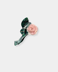 BLUSH ROSE STEM - CLAW HAIR CLIP