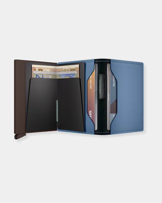 STEEL BLUE BROWN LEATHER MATTE - BANDWALLET