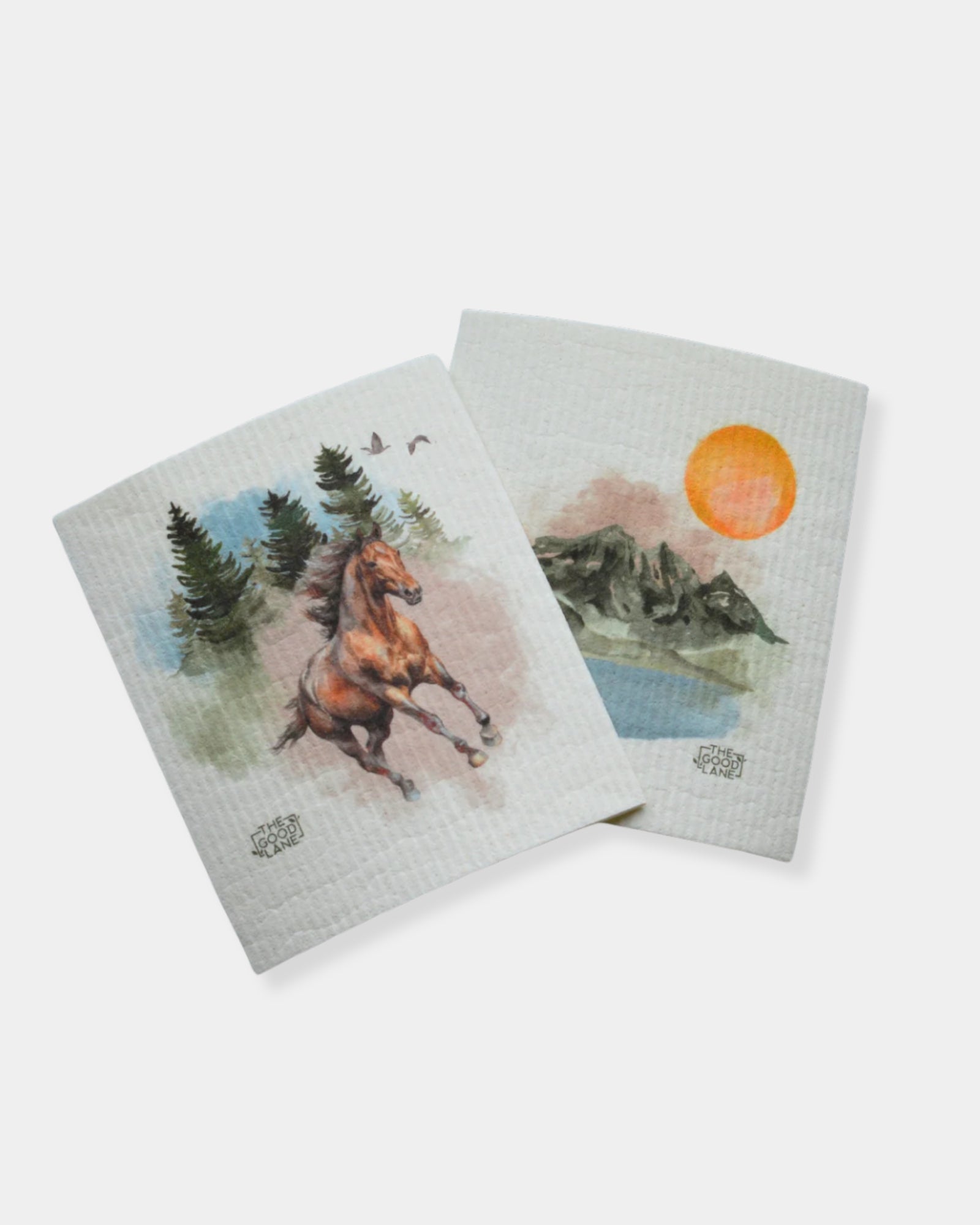 HORSE & MOUNTAIN SWEDISH DISHCLOTH - SET 2