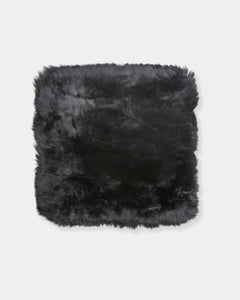 SHEEPSKIN CUSHION-BLACK