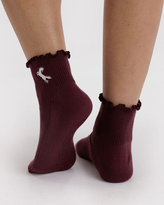 LETTUCE EDGE MAHOGANY & NAVY ICONS - SET OF 2 SOCKS