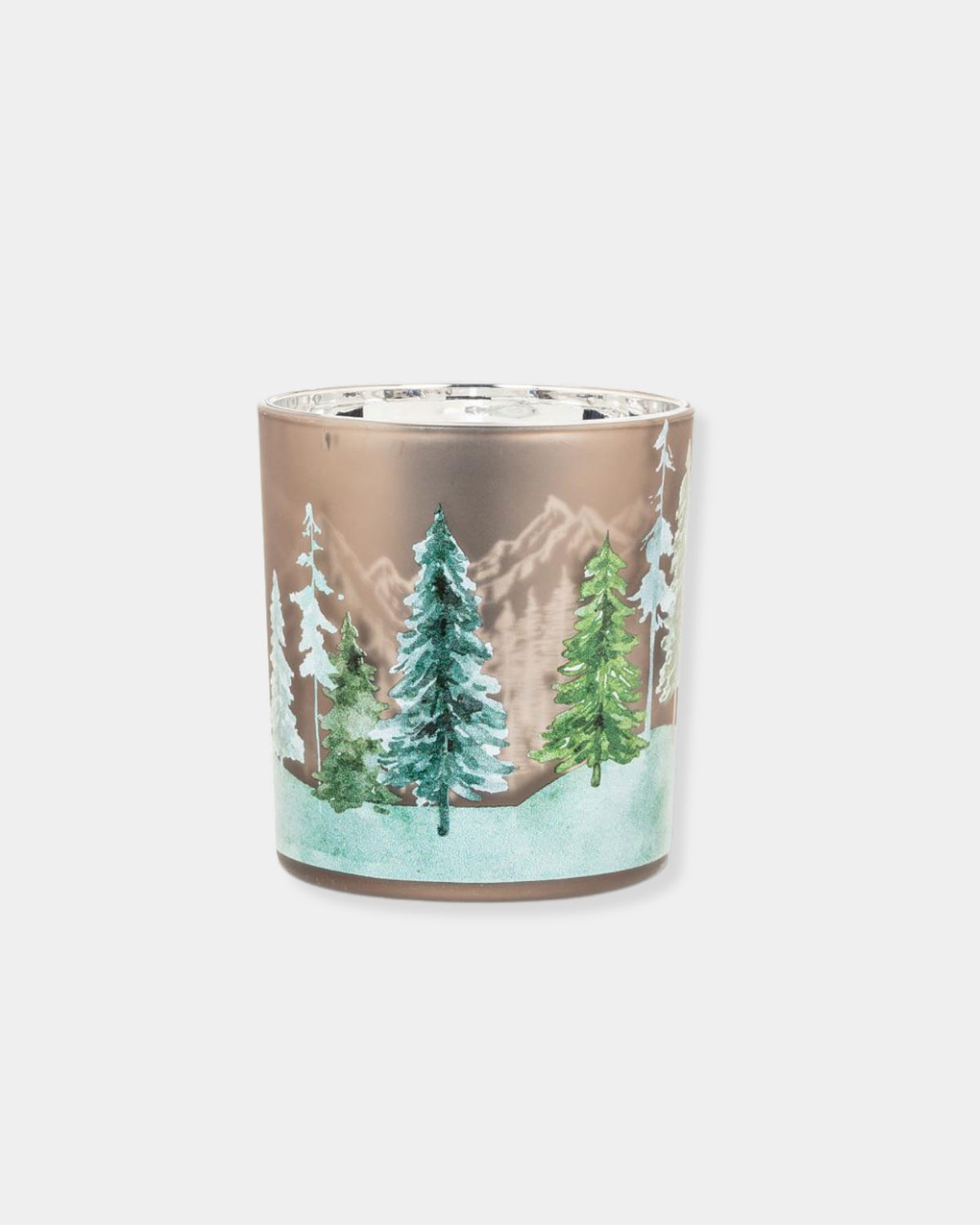 FROSTED TREE CANDLE HOLDER - SMALL