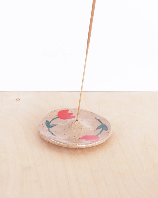 CERAMIC TULIP INCENSE HOLDER