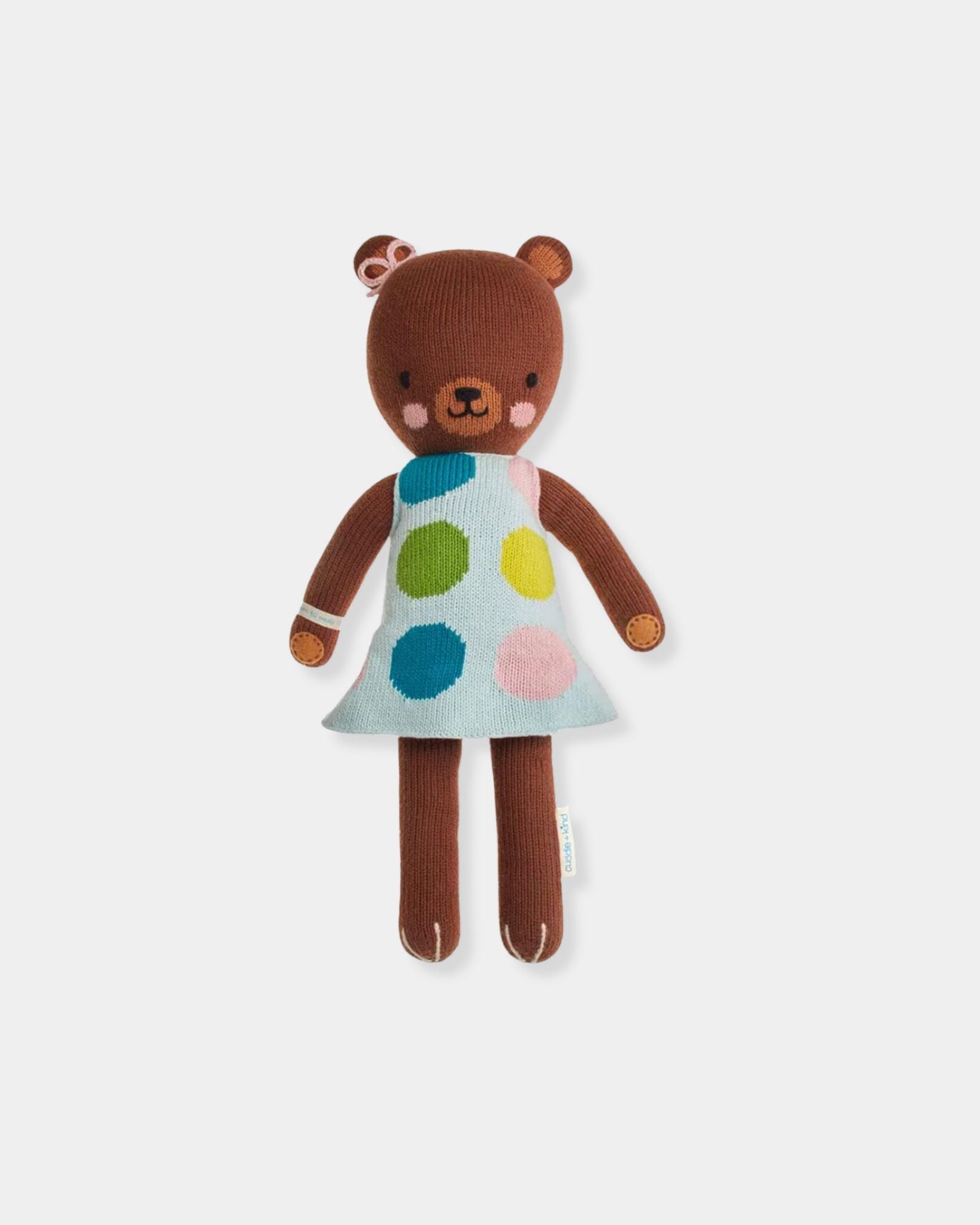 IVY THE BEAR - HAND KNIT DOLL - 13"