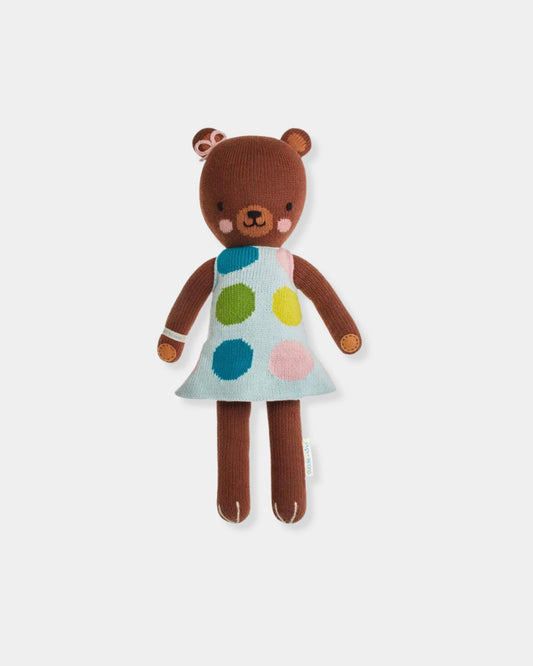 IVY THE BEAR - HAND KNIT DOLL - 13"