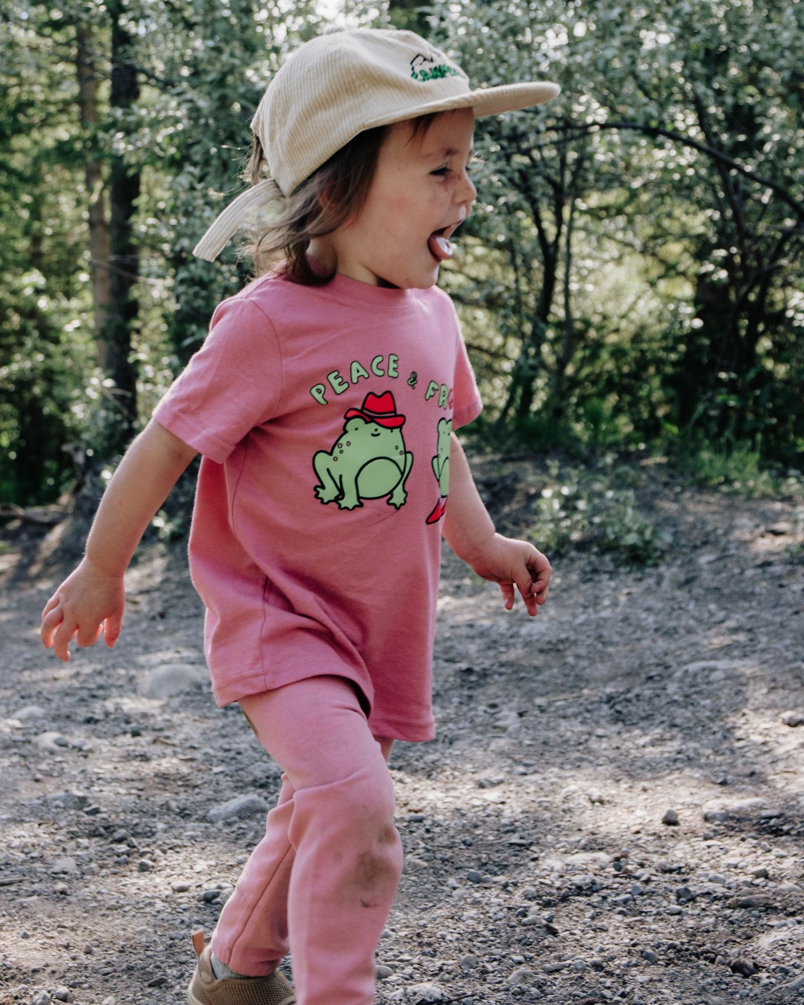 PEACE & FROGS PINK T-SHIRT