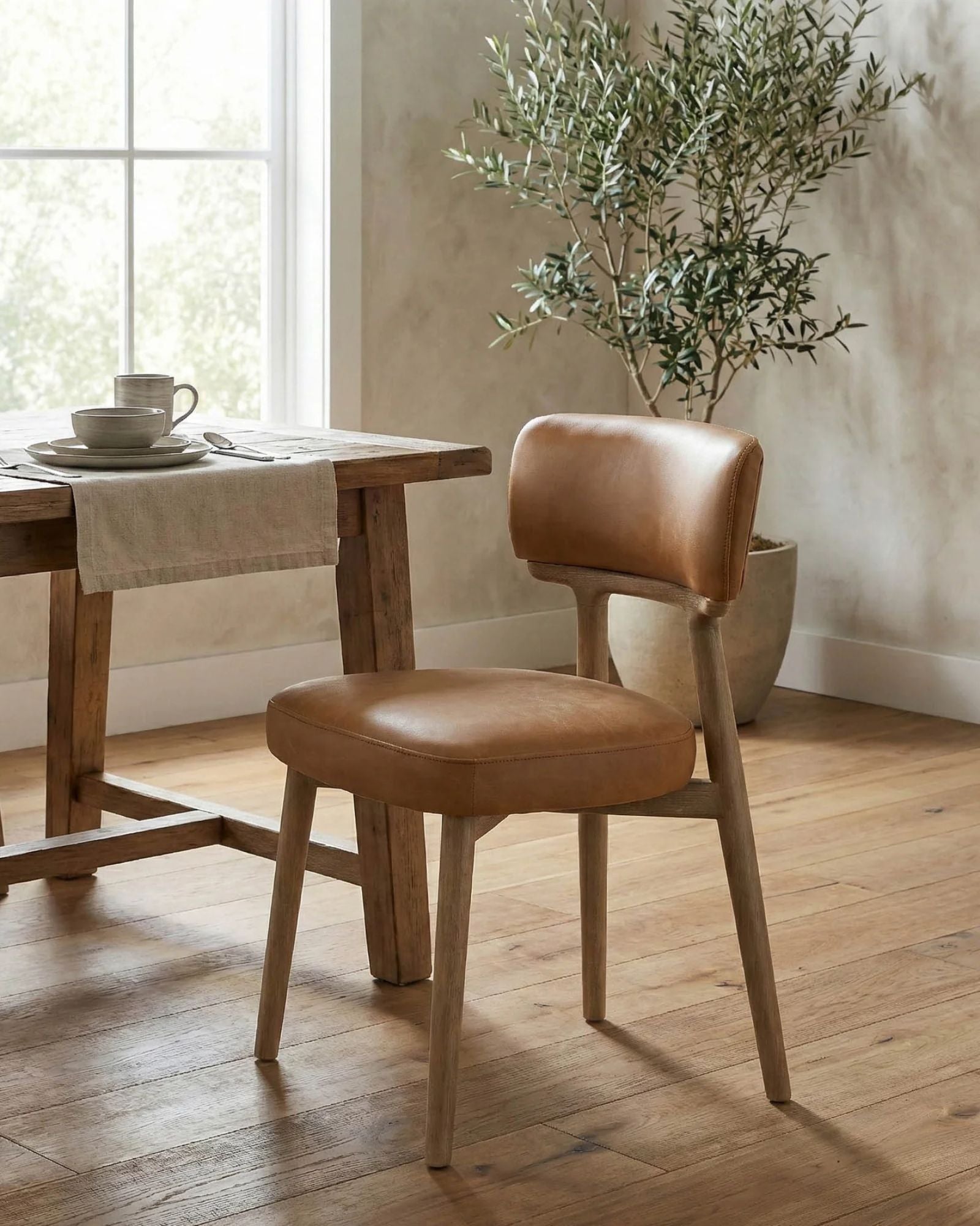 WILLOW DINING CHAIR - TAWNY LEATHER
