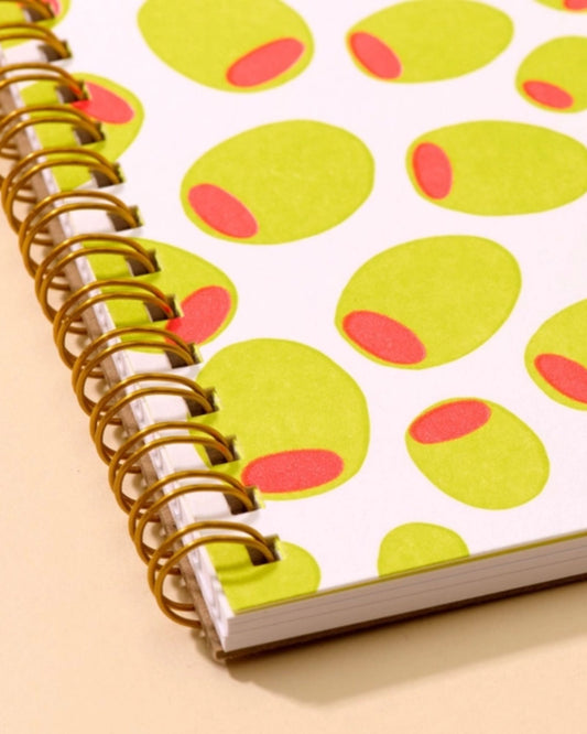 OLIVES LETTERPRESS SPIRAL NOTEBOOK