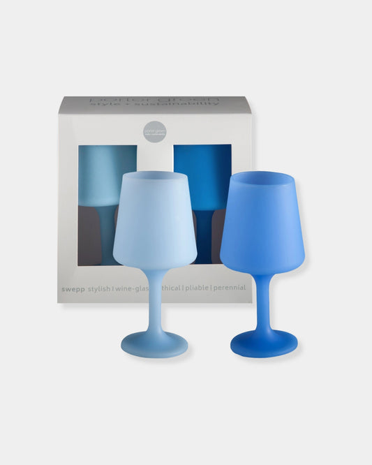 SKY + KINGFISHER SWEPP - SILICONE WINE GLASSES