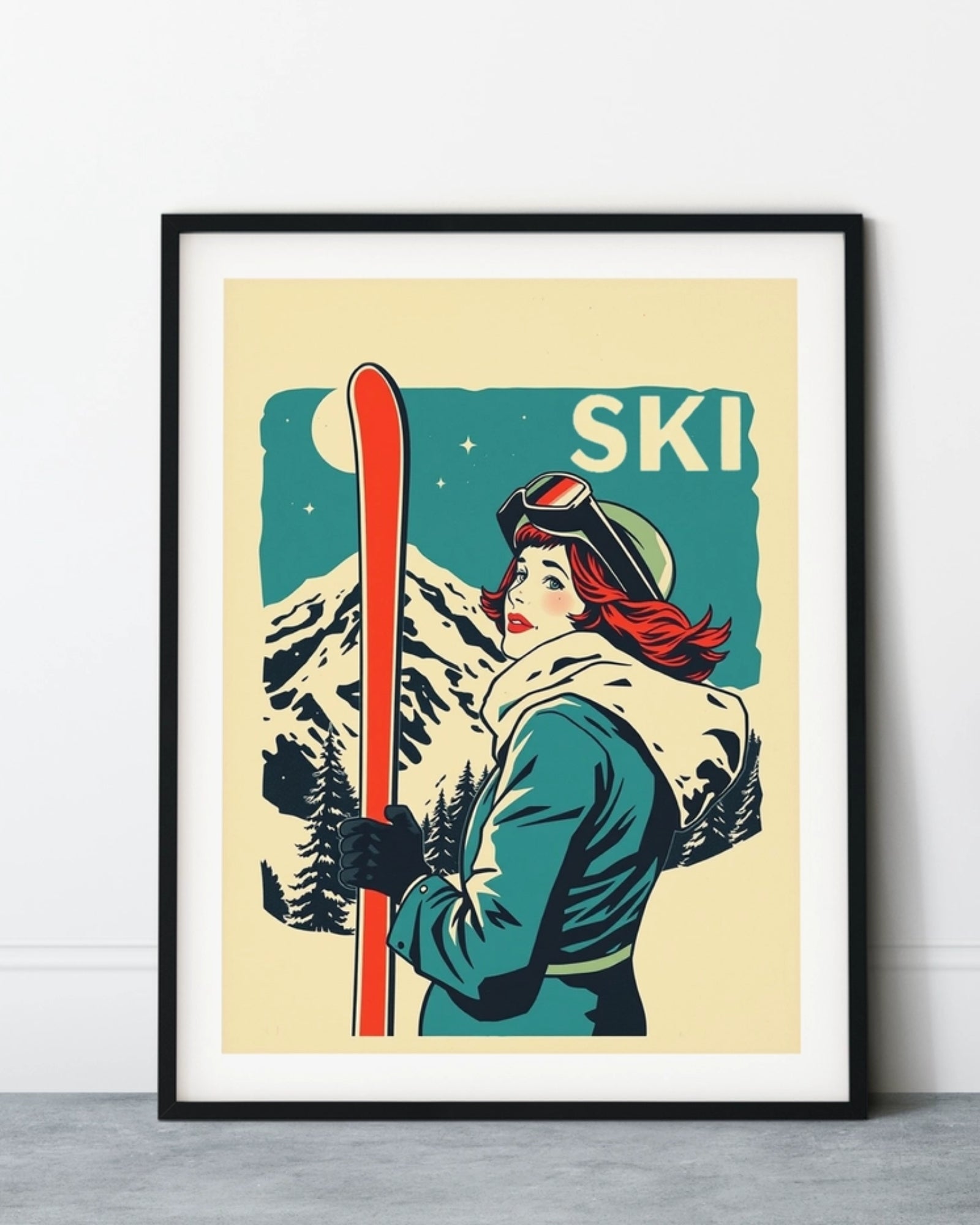RETRO SKI EVENING - 12x16 PRINT