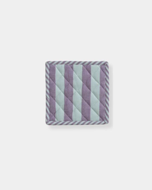COTTON POT HOLDER - PURPLE STRIPED