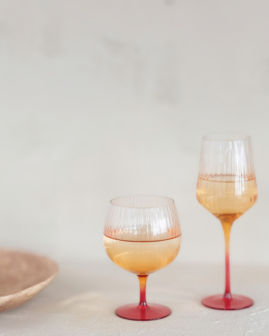 ORANGE STEMMED FLUTED GOBLET 20oz