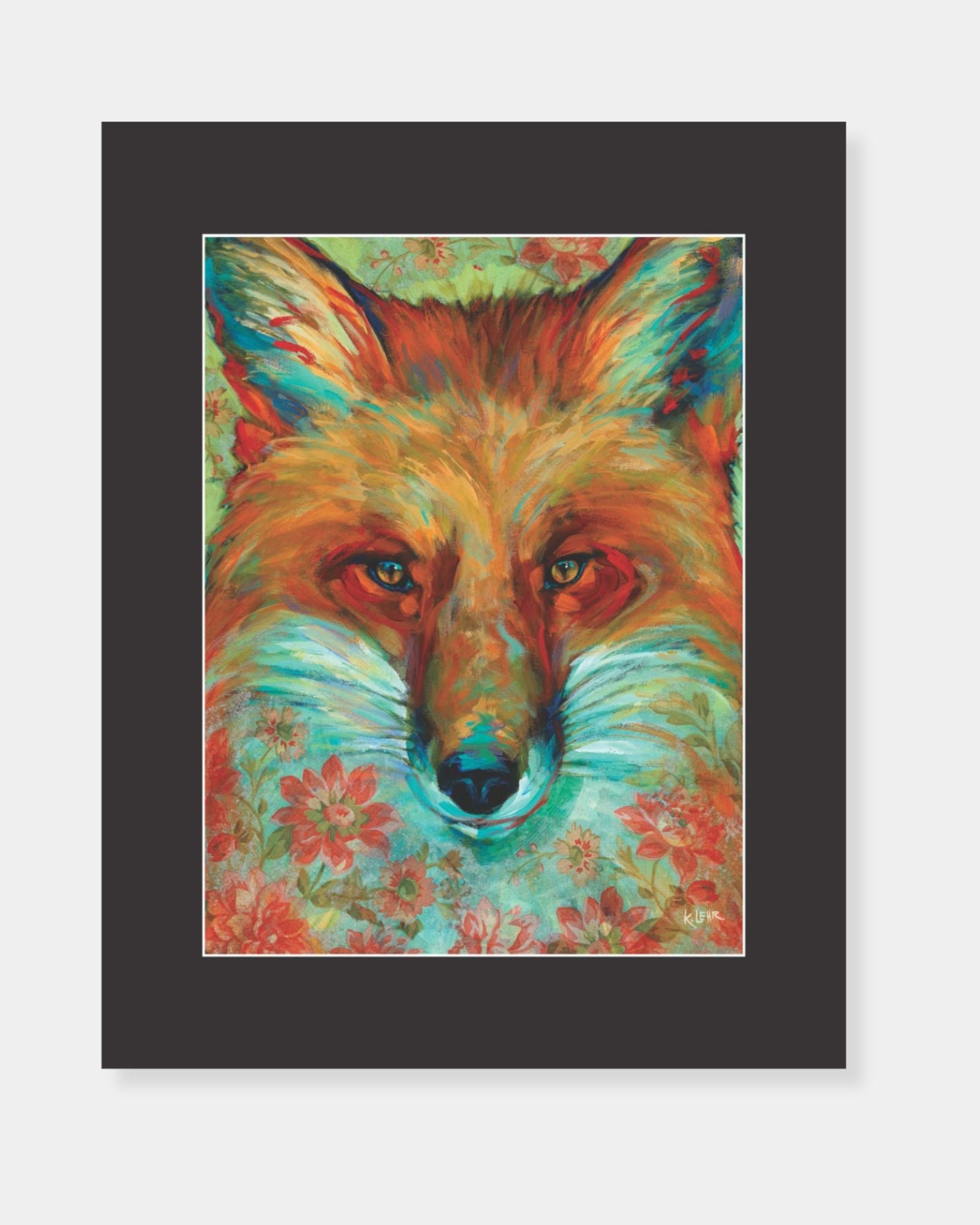 PRINT - FOX IN FLOWERS 11x14