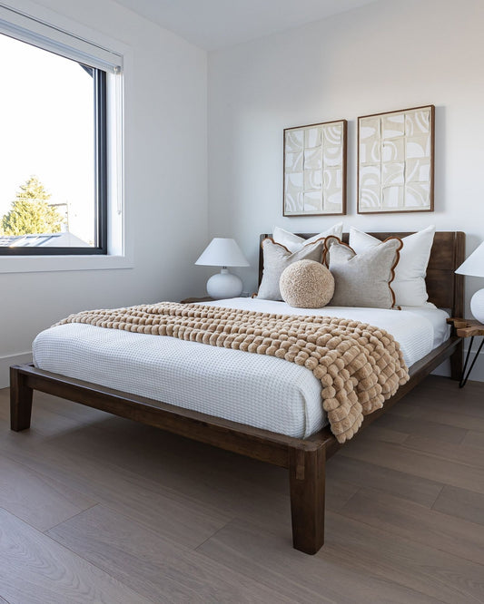 LUNA WOOD BED - COFFEE