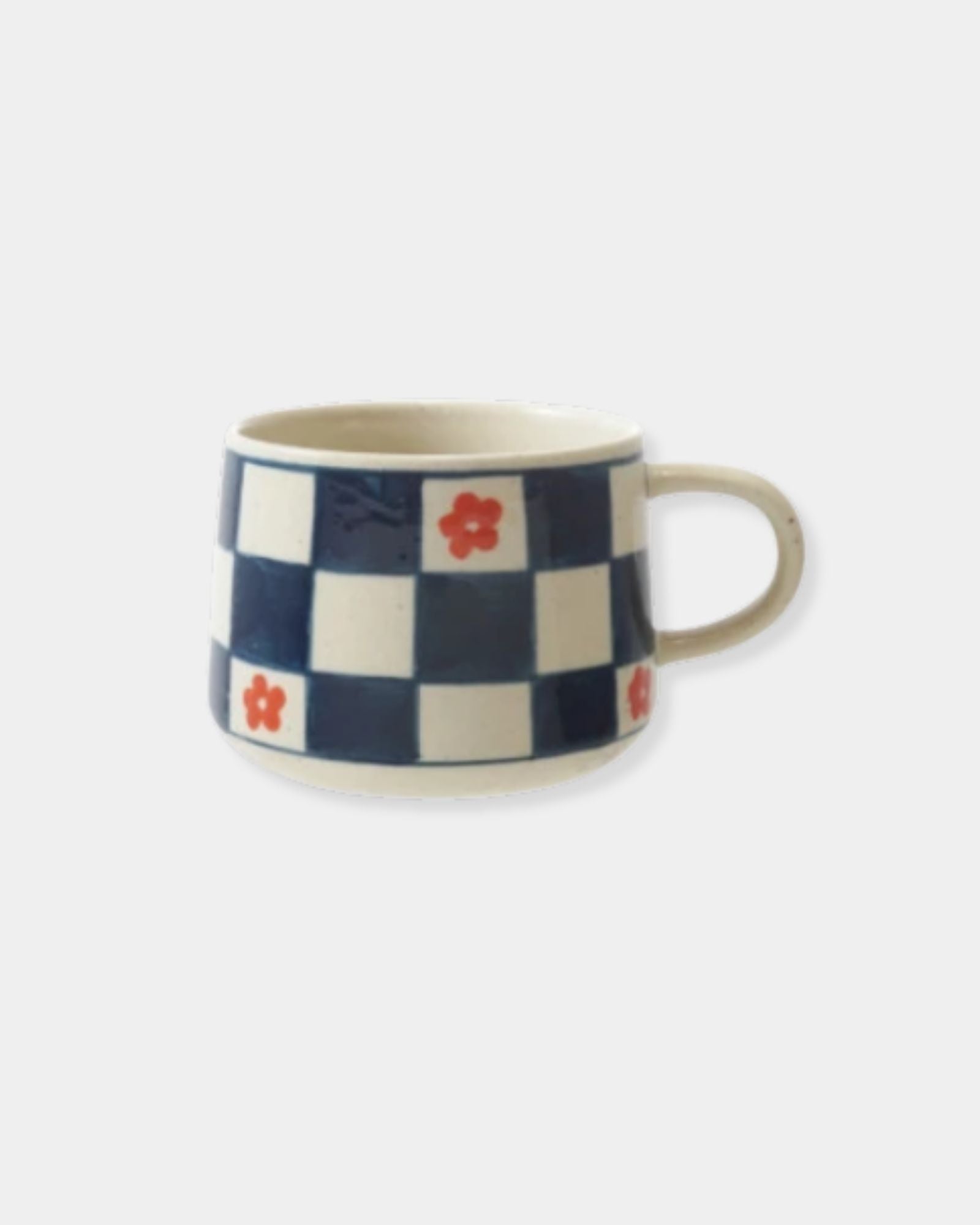 FLOWER CHECKERED MUG