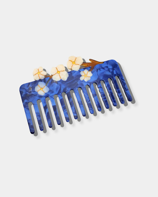 VINTAGE FLOWERS - WIDE TOOTH HAIR COMB