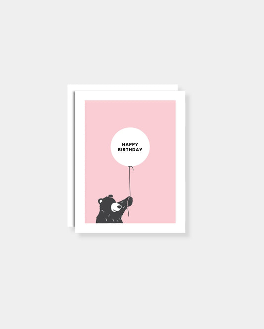 PINK BEAR BIRTHDAY - CARD
