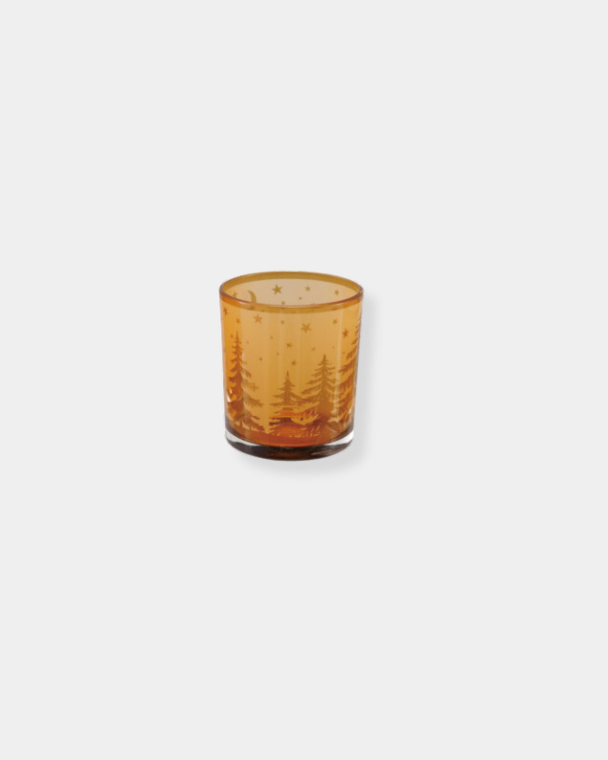 ETCHED DEER & TREE CANDLE HOLDER - MEDIUM